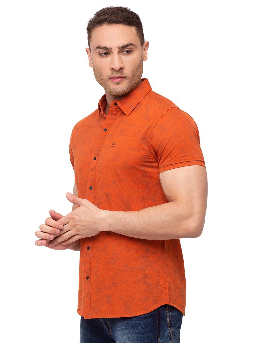 orange printed casual shirt - 17615492 - Standard Image - 1
