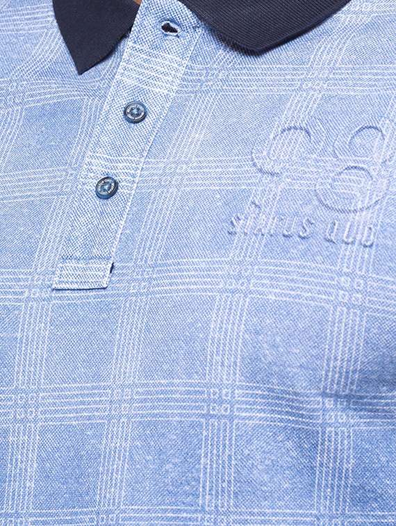 blue checkered polo,t-shirt - 17615538 -  Standard Image - 4
