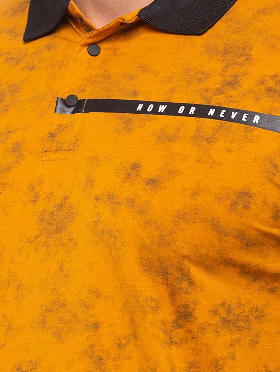 yellow printed polo t-shirt - 17615544 - Standard Image - 4