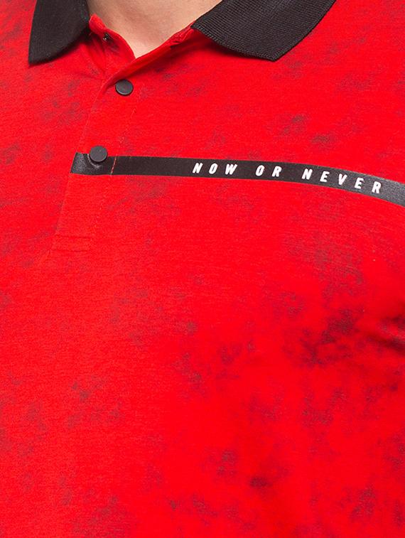 red printed polo t-shirt - 17615545 - Standard Image - 4