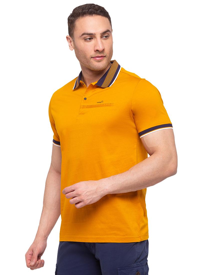 mustard solid polo t-shirt - 17615546 - Standard Image - 1