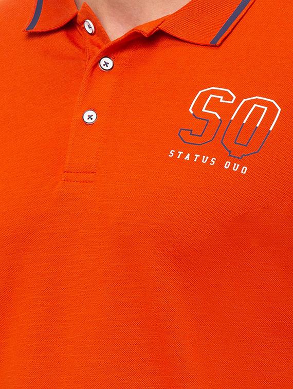 orange printed polo t-shirt - 17615548 - Standard Image - 4