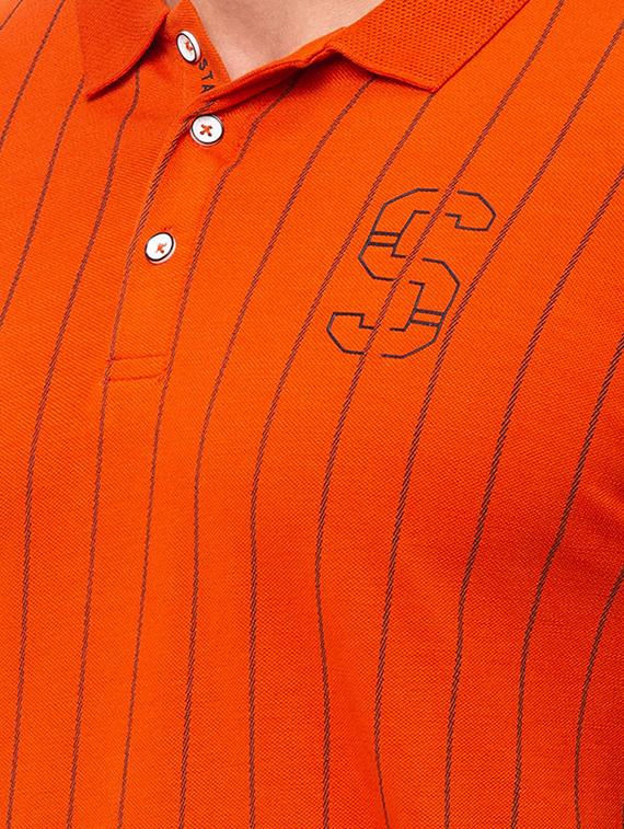 orange striped polo t-shirt - 17615549 - Standard Image - 4