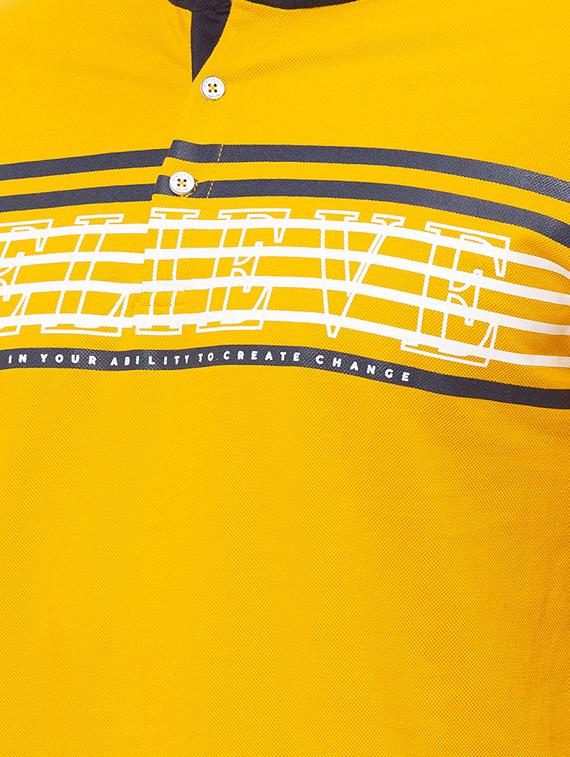 yellow printed collared t-shirt - 17615551 - Standard Image - 4