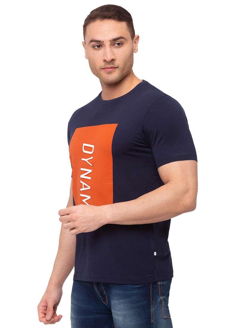 navy blue printed t-shirt - 17615584 -  Standard Image - 1