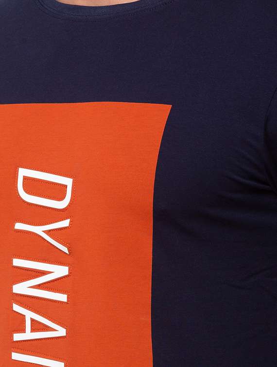 navy blue printed t-shirt - 17615584 -  Standard Image - 4