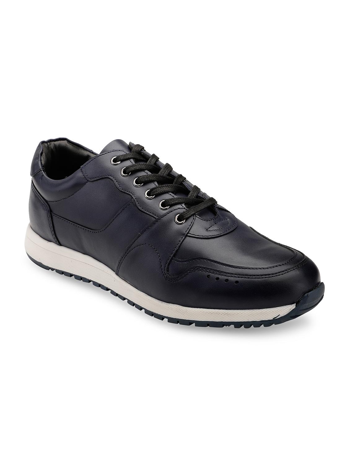 men navy blue lace up sneaker