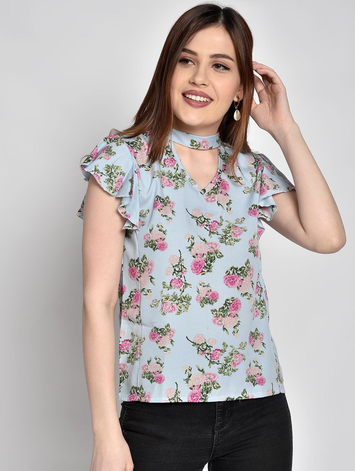 choker neck floral top 
