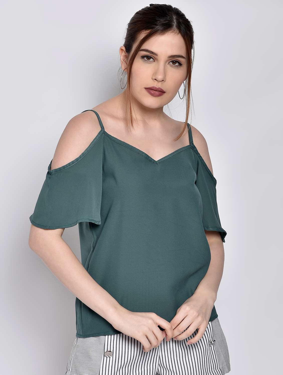 women's straight shoulder strap top