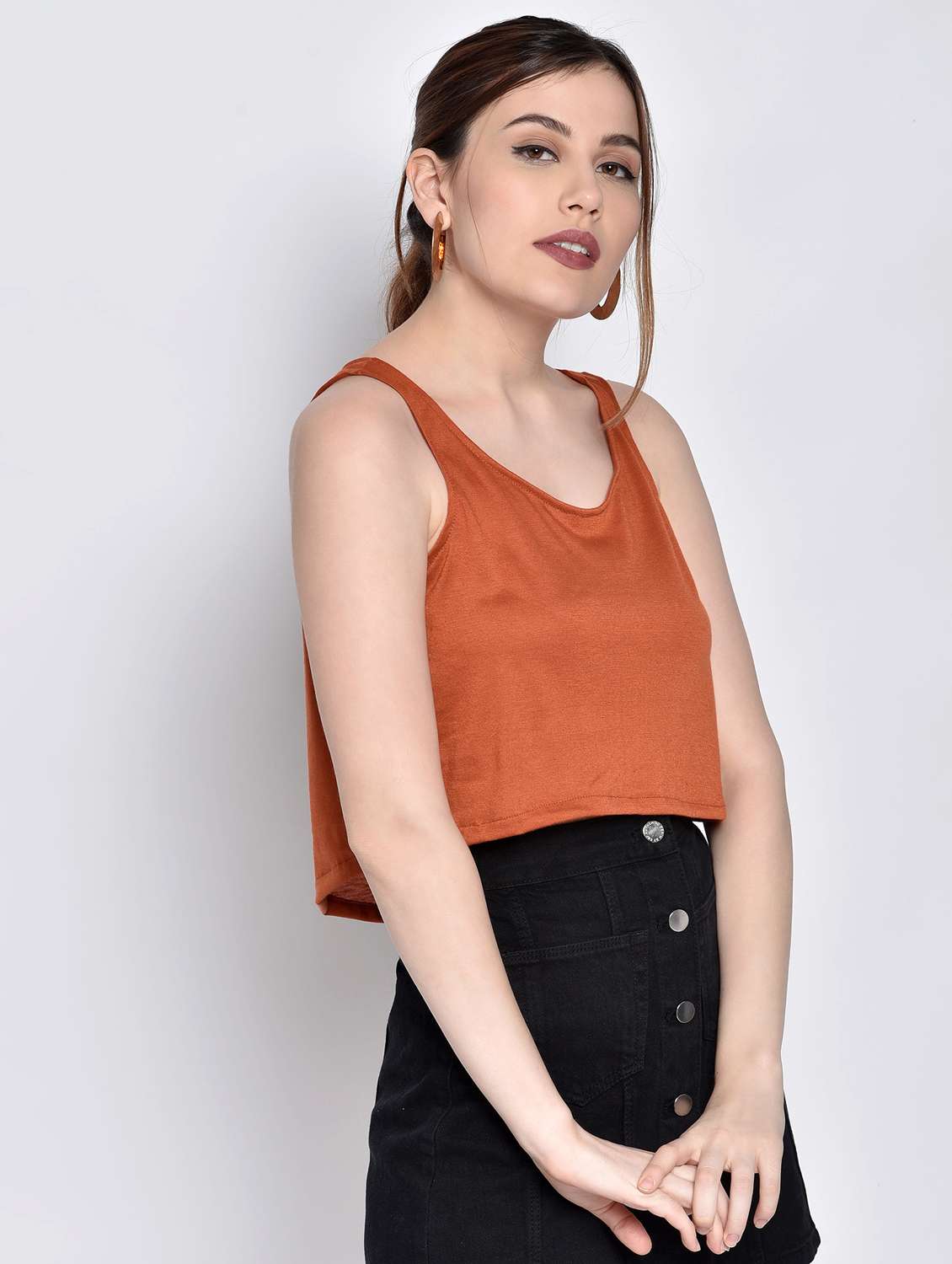 scoop neck crop top  - 17619896 -  Standard Image - 1