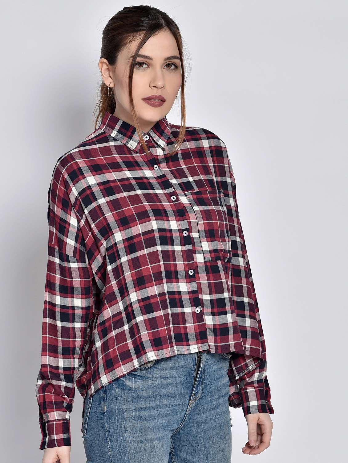long sleeved checkered shirt - 17619899 - Standard Image - 1
