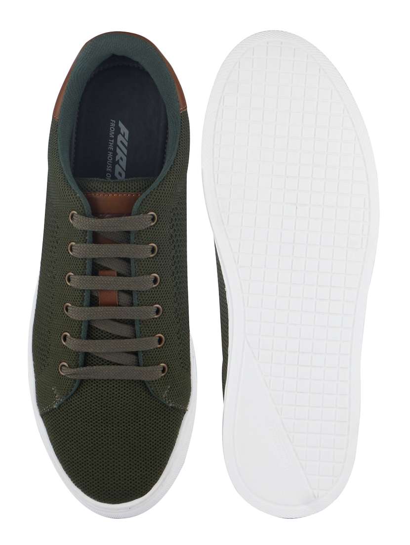 green mesh & synthetic lace up sneakers - 17620426 - Standard Image - 4