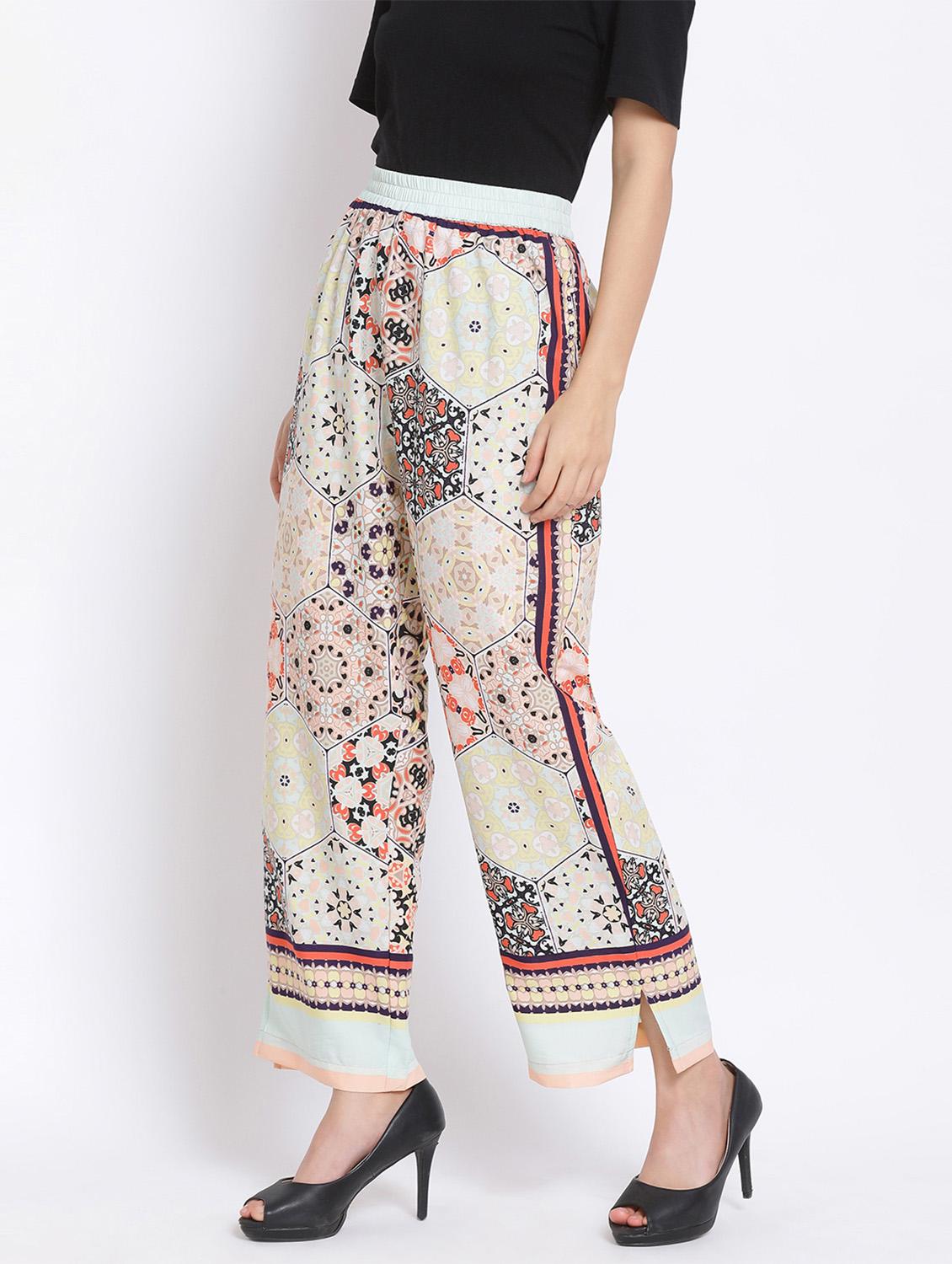 multi colored polyester trousers - 17620606 - Standard Image - 1