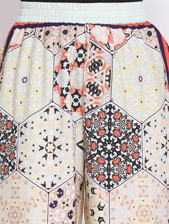 multi colored polyester trousers - 17620606 - Standard Image - 4