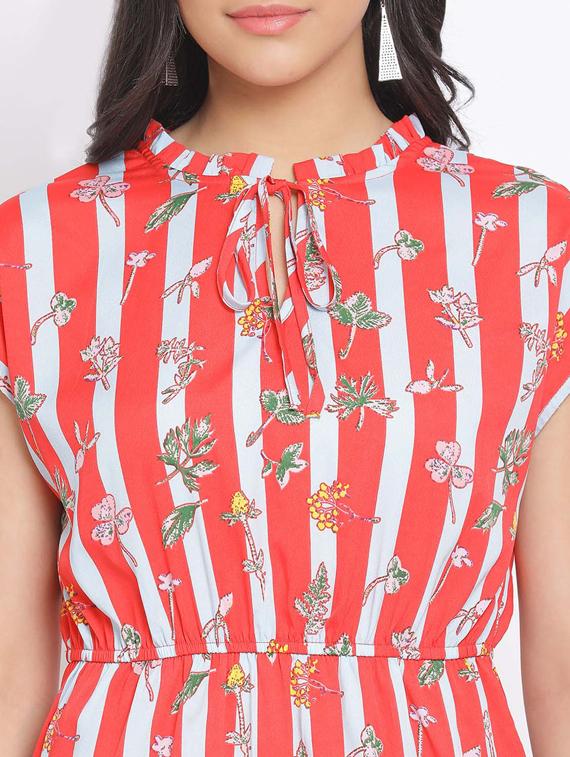 tie up neck a-line dress - 17620622 - Standard Image - 4