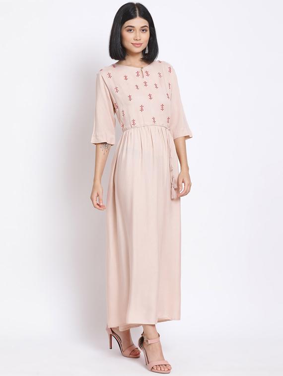 tie front maxi dress - 17620627 - Standard Image - 1