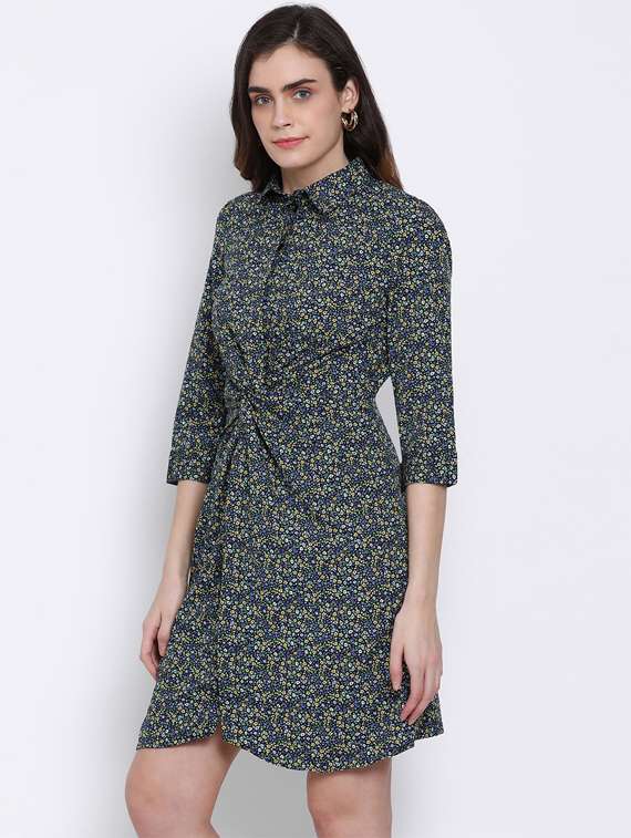 women's shirt micro print dress - 17620636 -  Standard Image - 1