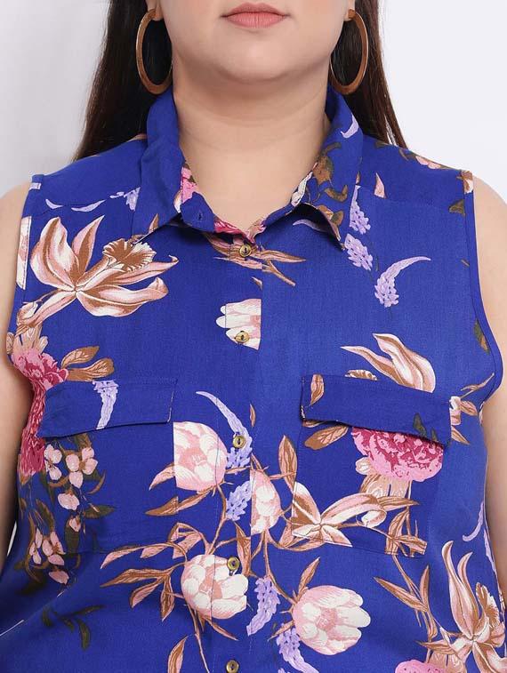 blue viscose plus shirt - 17620647 - Standard Image - 4