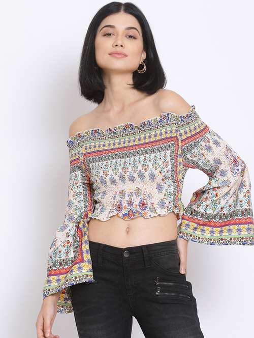 women's crop off shoulder top - 17620651 -  Standard Image - 0