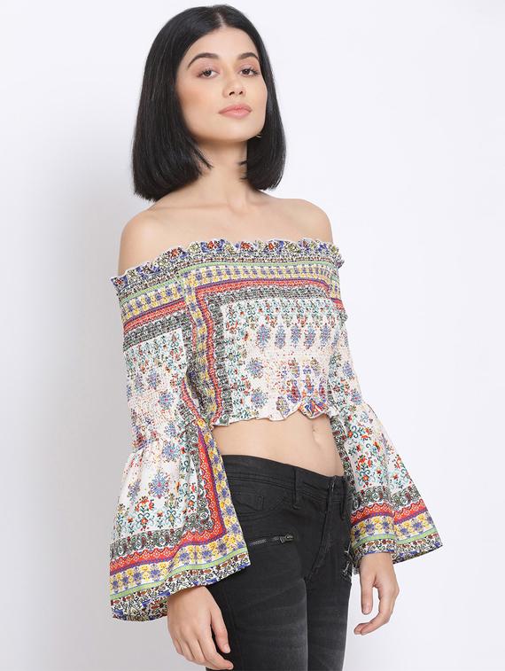 women's crop off shoulder top - 17620651 - Standard Image - 1