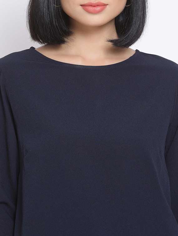 tie knot sleeved solid top - 17620660 - Standard Image - 4