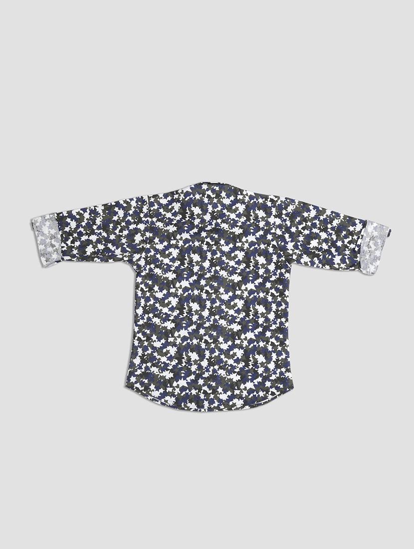 blue printed casual shirt - 17620860 - Standard Image - 1