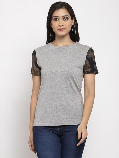 women's plain round neck t-shirt - 17621273 - Standard Image - 0