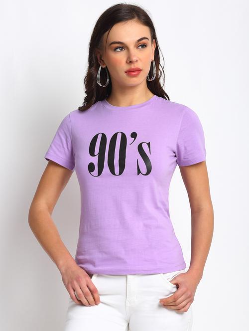 women's chest print crew neck t-shirt - 17621283 - Standard Image - 0