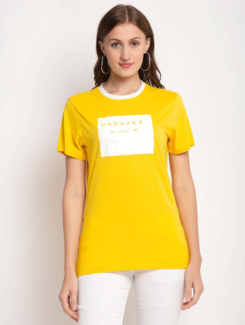 women's front print round neck t-shirt