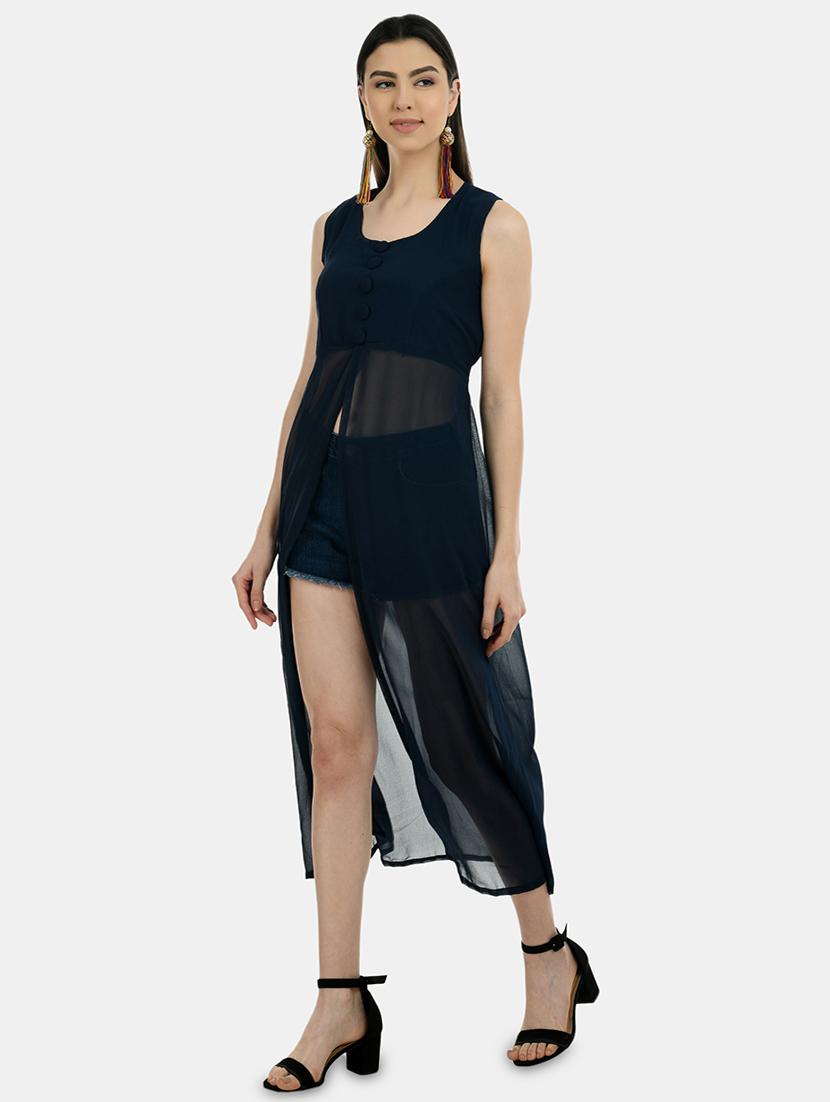 front slit sheer tunic - 17623362 - Standard Image - 1