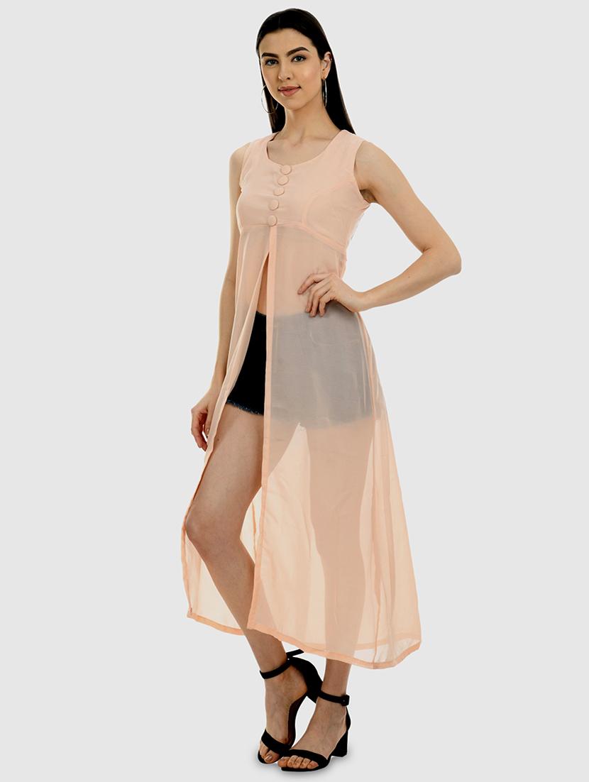 front slit sheer tunic - 17623363 - Standard Image - 1