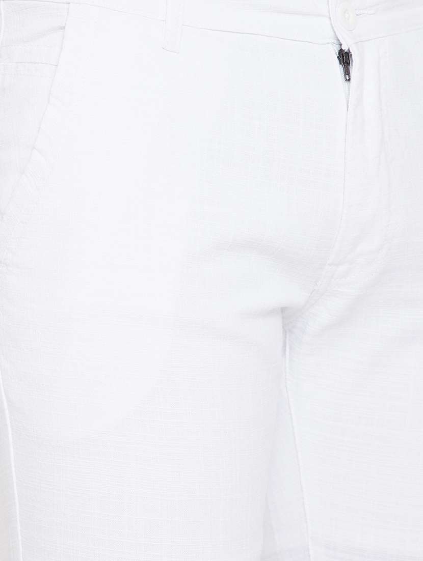 white solid chinos - 17623952 - Standard Image - 4