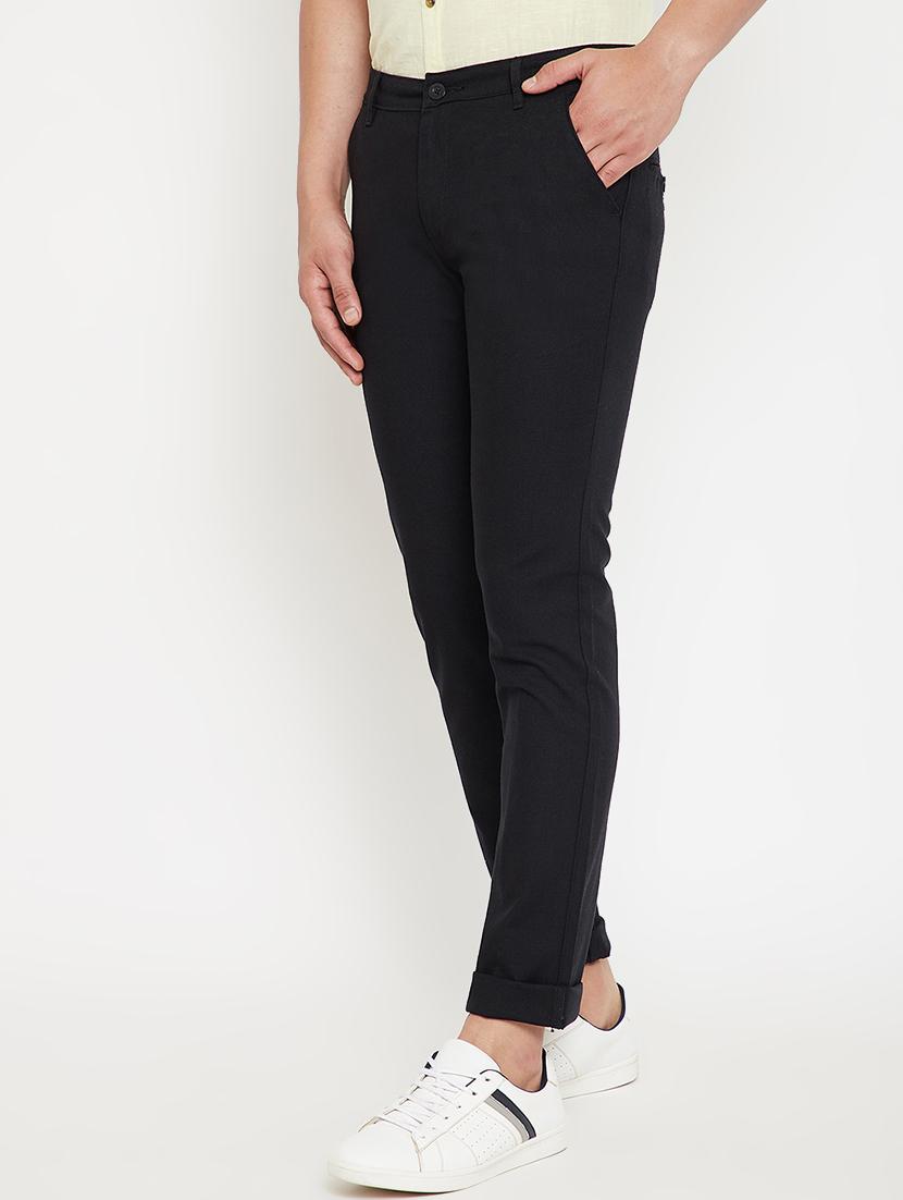 black solid chinos - 17623953 - Standard Image - 1