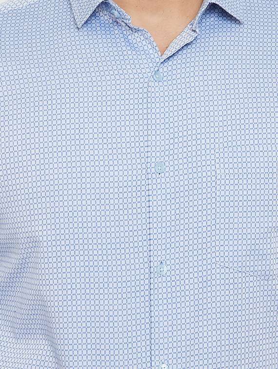 blue printed formal shirt - 17623994 - Standard Image - 4