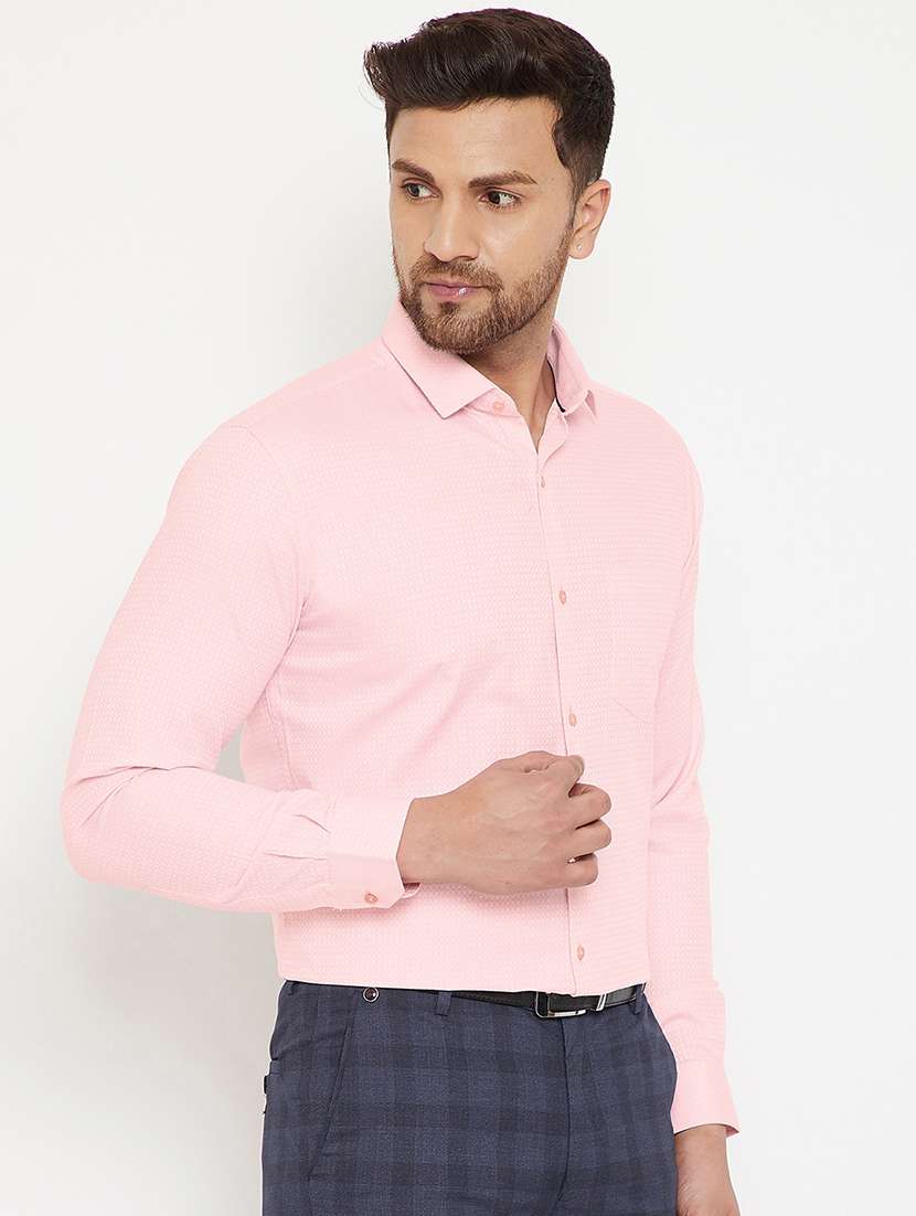 pink printed formal shirt - 17623996 - Standard Image - 1