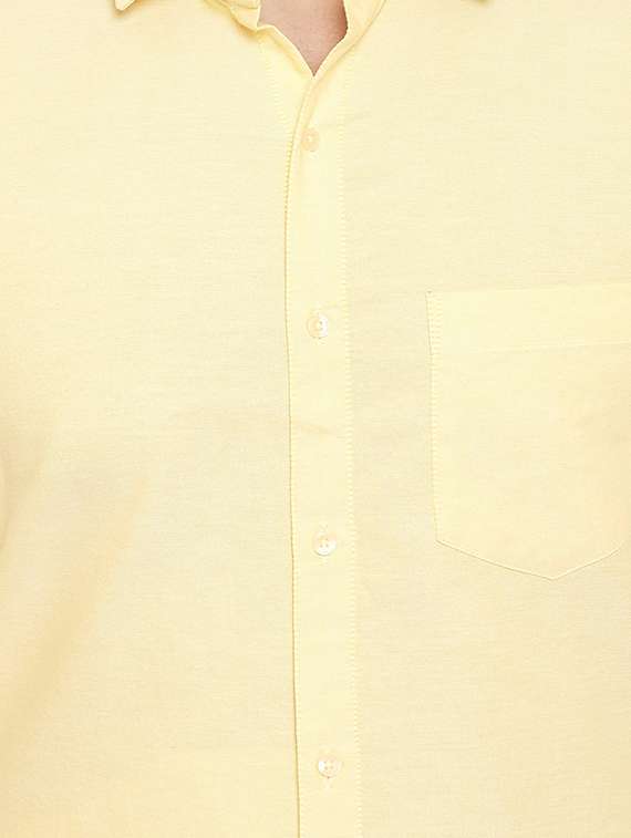 yellow solid formal shirt - 17624009 - Standard Image - 4