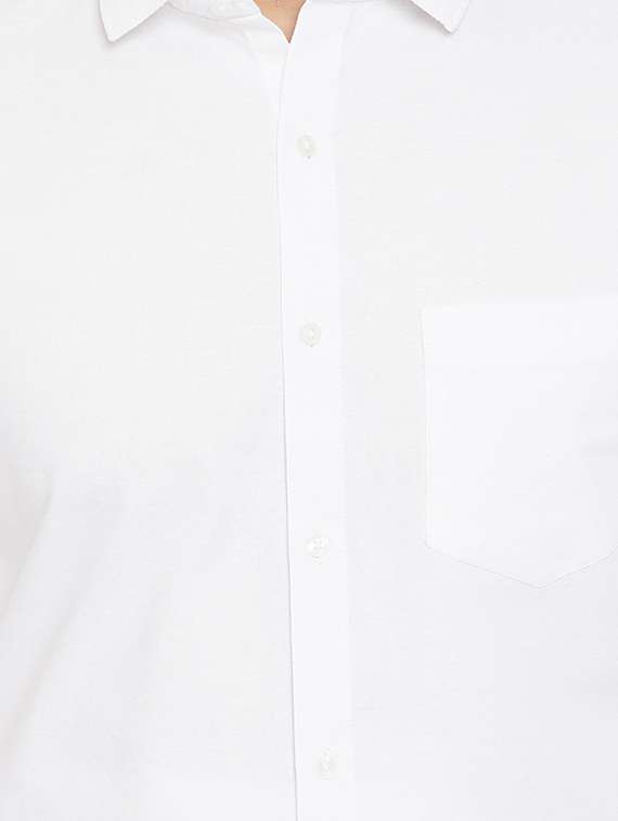 white solid formal shirt - 17624012 -  Standard Image - 4