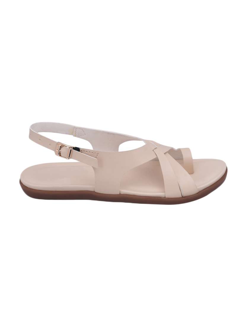 white synthetic ankle strap sandals - 17624252 - Standard Image - 1
