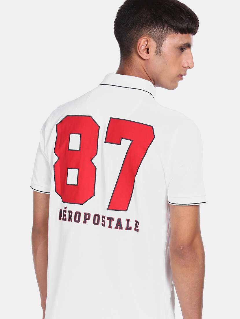 white printed polo t-shirt  - 17625719 -  Standard Image - 4