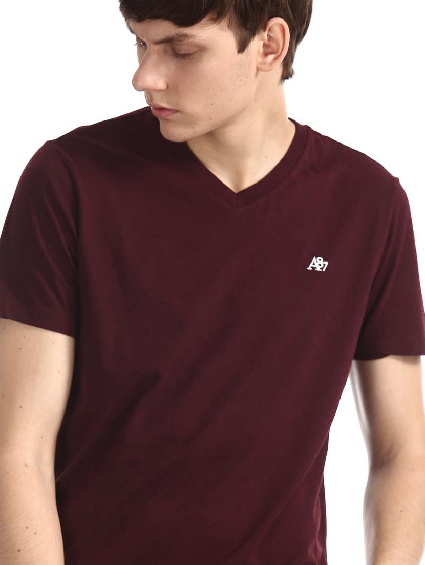burgundy solid t-shirt - 17626097 -  Standard Image - 4