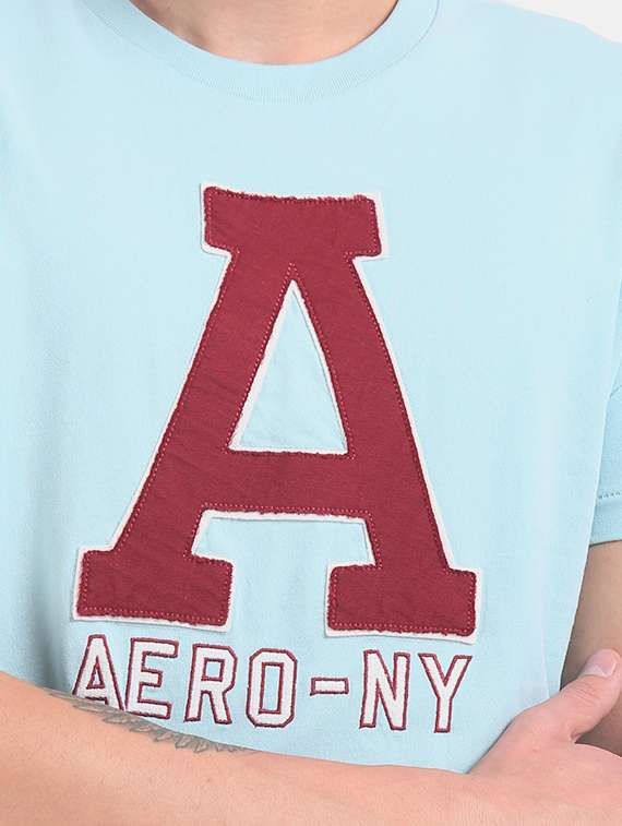 light blue self design t-shirt  - 17626198 -  Standard Image - 4