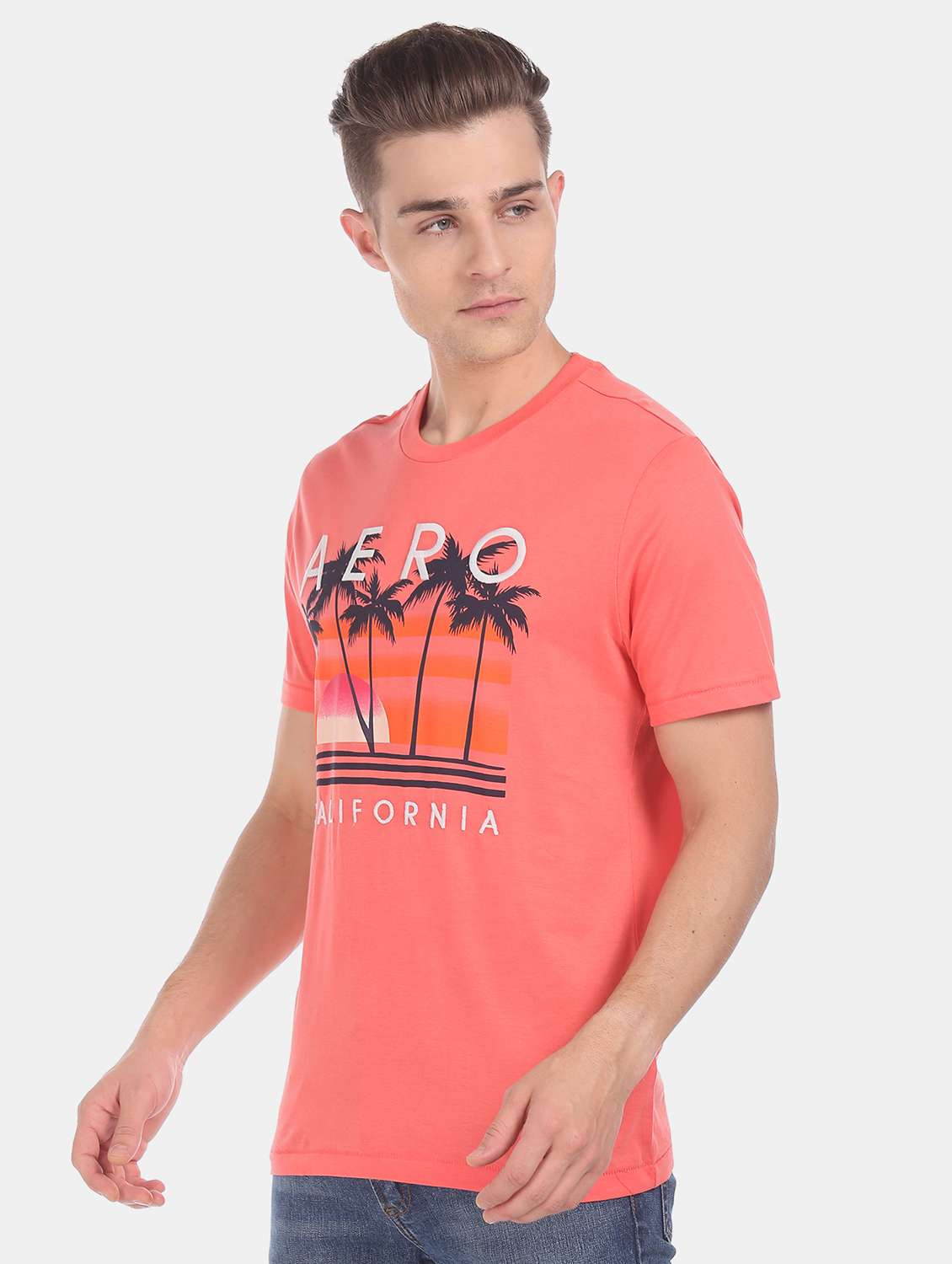 pink chest print t-shirt  - 17626216 -  Standard Image - 1