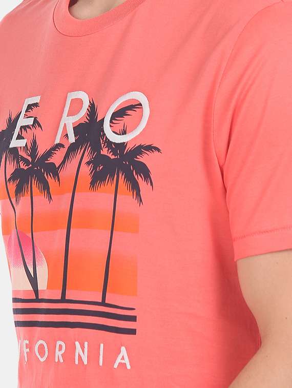 pink chest print t-shirt  - 17626216 -  Standard Image - 4