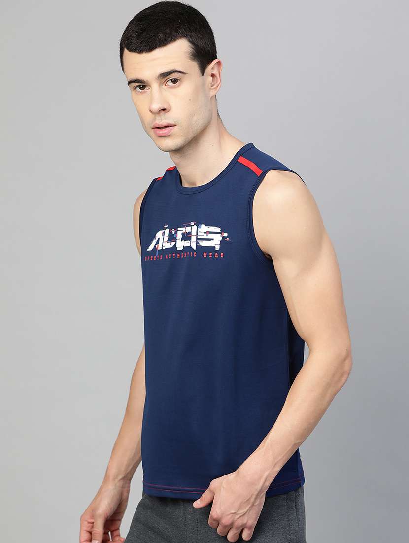 navy blue printed t-shirt - 17628157 - Standard Image - 1