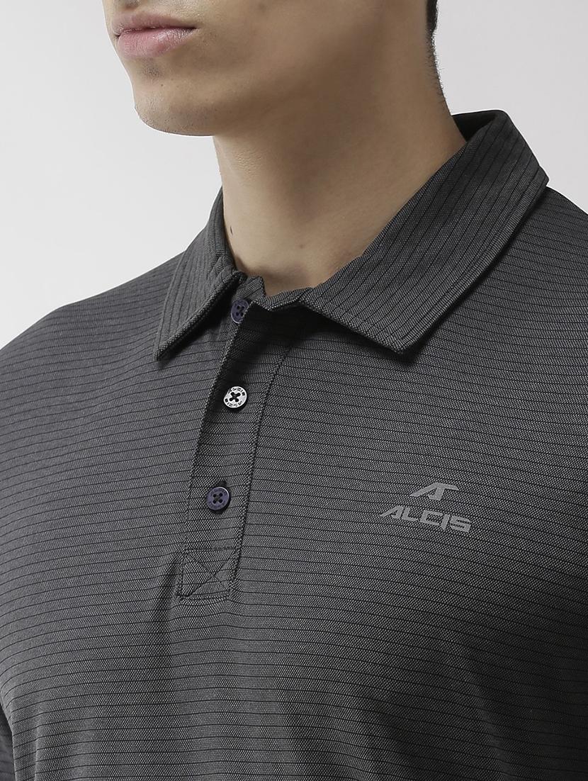 grey striped polo t-shirt - 17628175 - Standard Image - 4