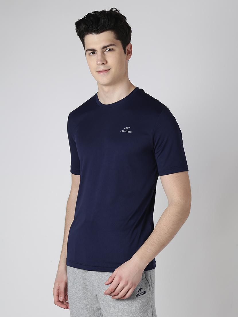 navy blue solid t-shirt - 17628183 - Standard Image - 1