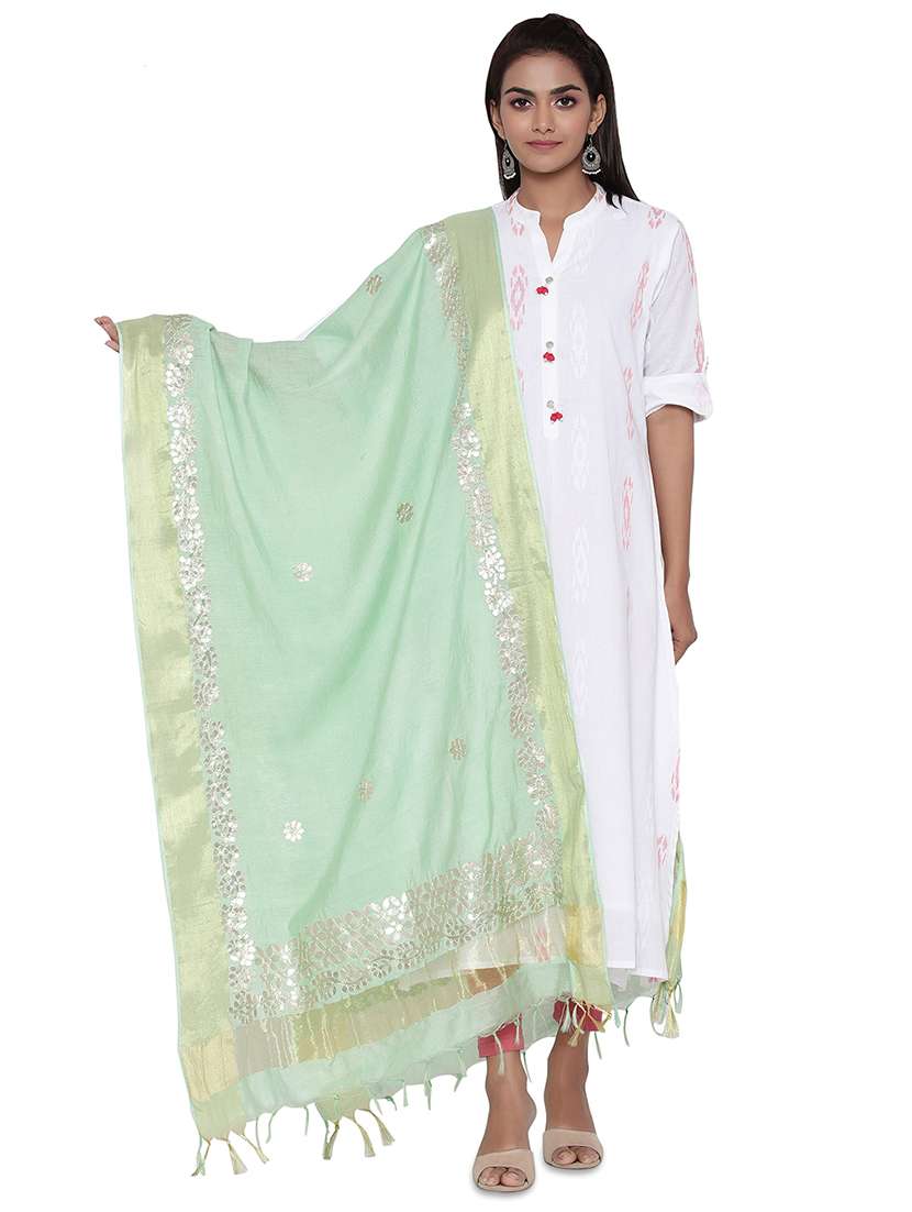 olive cotton dupatta