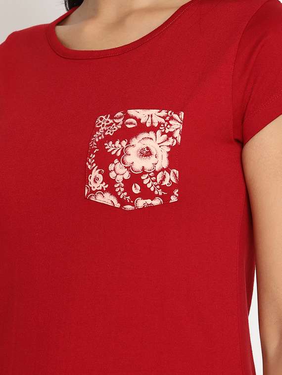 round neck solid tee - 17629723 - Standard Image - 4