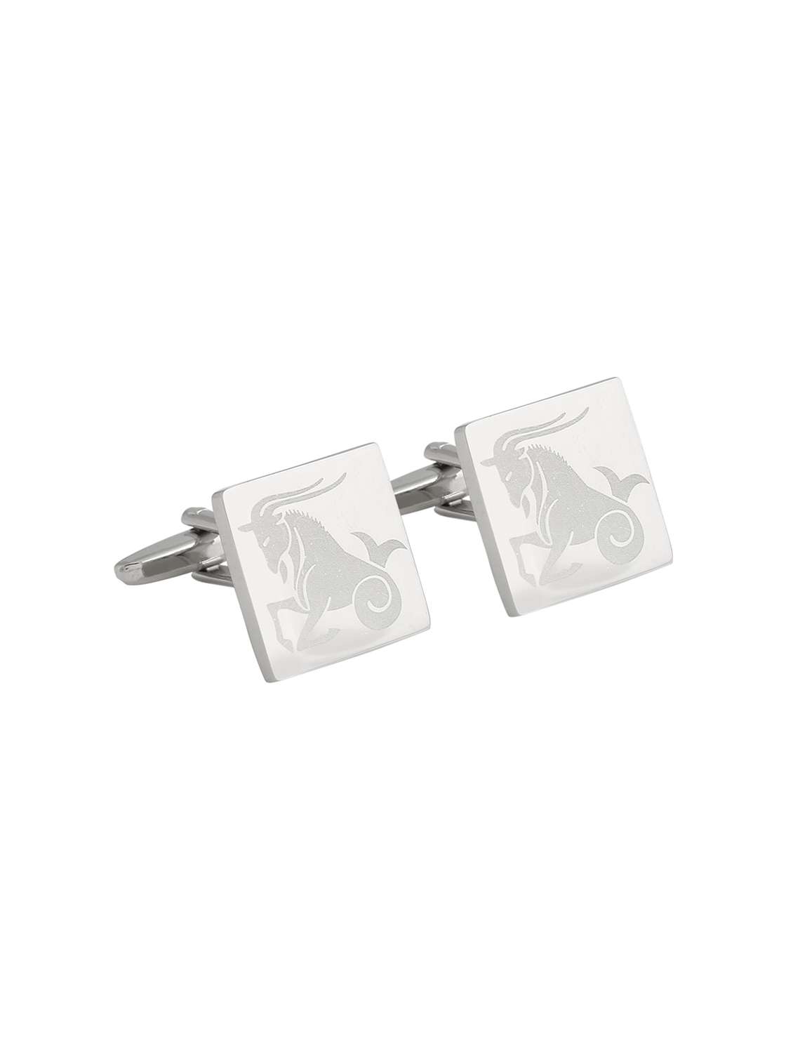 silver metal cufflink