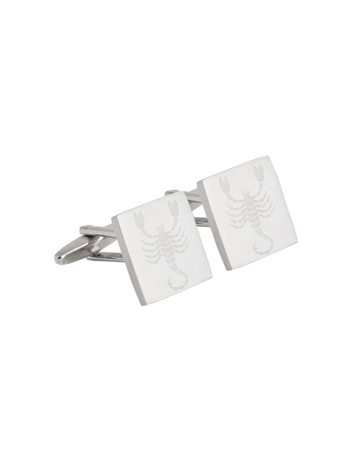 silver metal cufflink
